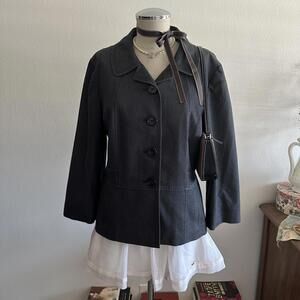 Dark gray big button blazer